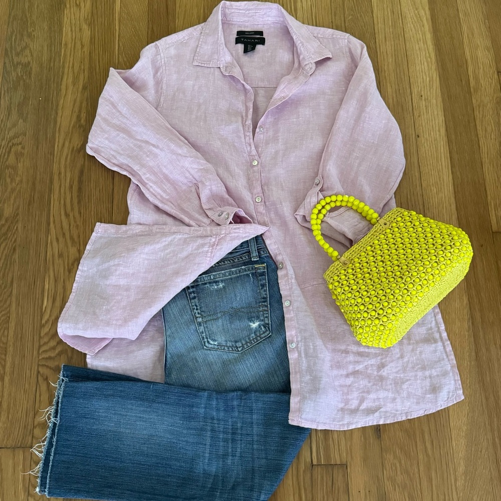 TAHARI PINK L/S TUNIC Women’s Size Small